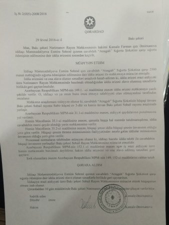 "Atəşgah Sığorta" müştərilərini aldadır