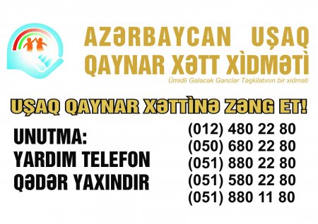 2019-cu ilin ilk 3 ayında “Uşaq Qaynar Xətt” xidmətinə 801 müraciət daxil olub