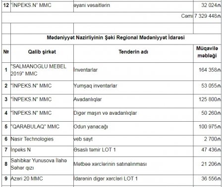 Şəkidə dövlətin tenderlərini KİMLƏR UDUR?