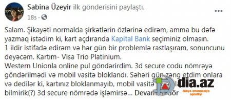 "Kart açdıranda "Kapital Bank" seçiminiz olmasın..."