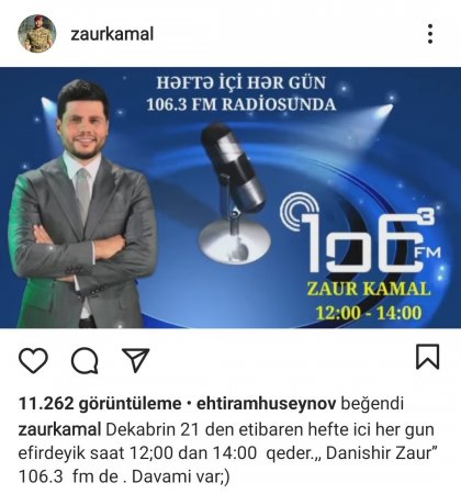 "Xəzər" TV-dən ayrılan Zaur bu işlə məşqul olacaq