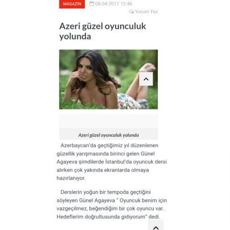 Günel Ağayeva türk mediasının diqqət mərkəzində 