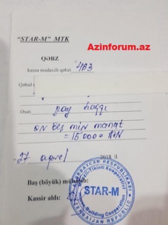 “STAR-M” MTK vətəndaşın xəbəri olmadan aldığı 250 minlik mənzili başqasına satıb