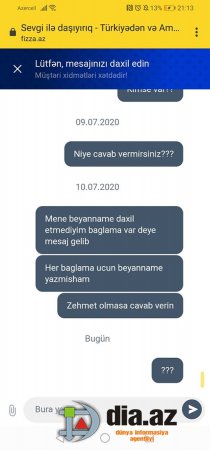 "Fizza.az" Kargo şirkəti vətəndaşlara problem yaradır