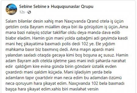 Naxçıvandakı `Grand otel`lə bağlı ÇAĞIRIŞ