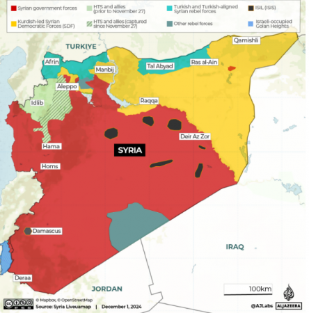 Suriyada döyüşən qüvvələr və onların nəzarət etdiyi ərazilər
