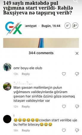 149 saylı məktəbdə pul yığılması təsdiqləndi...