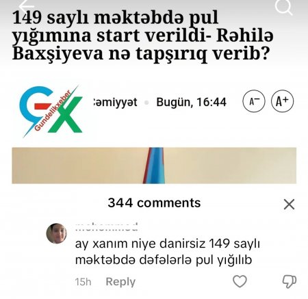 149 saylı məktəbdə pul yığılması təsdiqləndi...