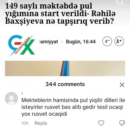 149 saylı məktəbdə pul yığılması təsdiqləndi...