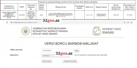 Azərbaycanda Dubay şirkətinin külli miqdarda vergi borcu üzə çıxdı