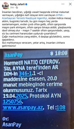 Natiq Cəfərli AYNA-nın cəriməsinə ETİRAZ ETDİ: “Haranızdan uydurub çıxardınız?!”